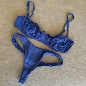 dippin daisys blue bikini set XS